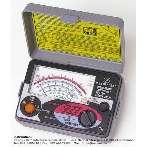 Kyoritsu 3132A Compacte isolatietester - 250V/500V/1000V - 400MΩ