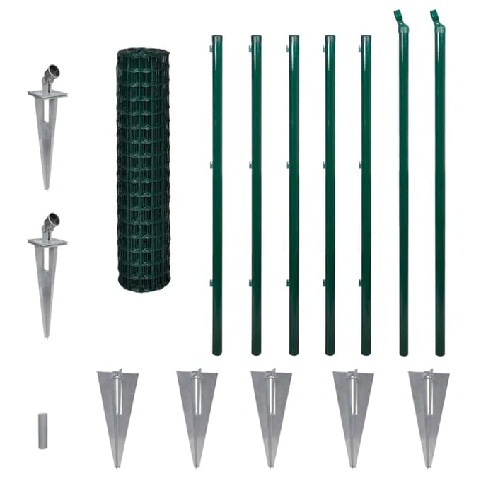 vidaXL - Euro - hek - 10x1,2 - m - staal - groen