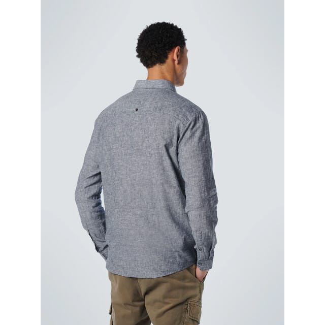 No Excess Mannen Lange Mouwen Overhemd Nacht Blauw M