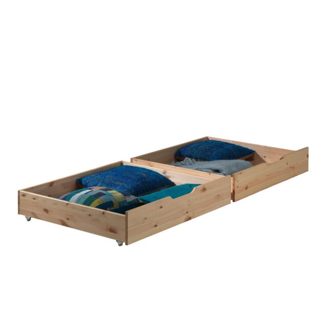 LUCEVI - Pino Stapelbed H160CM + Ladder + 2 Lades - Bruin - 90x200 cm