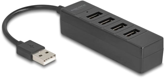 Delock USB Hub 4 port USB 2.0 with 4 x USB Type-A female black