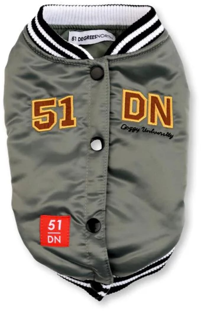 Hondenjas college jacket van 51 Degrees North 36cm grijsgroen