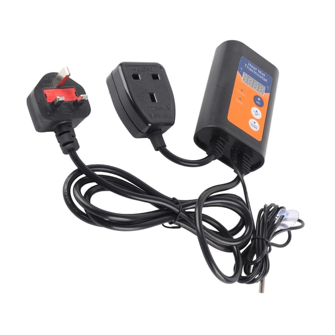 Contrôleur de Température pour Reptiles 1000W Réponse Rapide Contrôleur de Température Numérique Thermostat ABS black