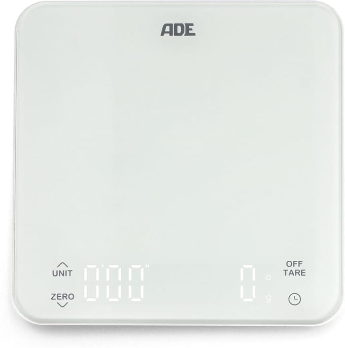 ADE - Digitale Keukenweegschaal met Timer - KE 2100 - Wit - 5kg-1g