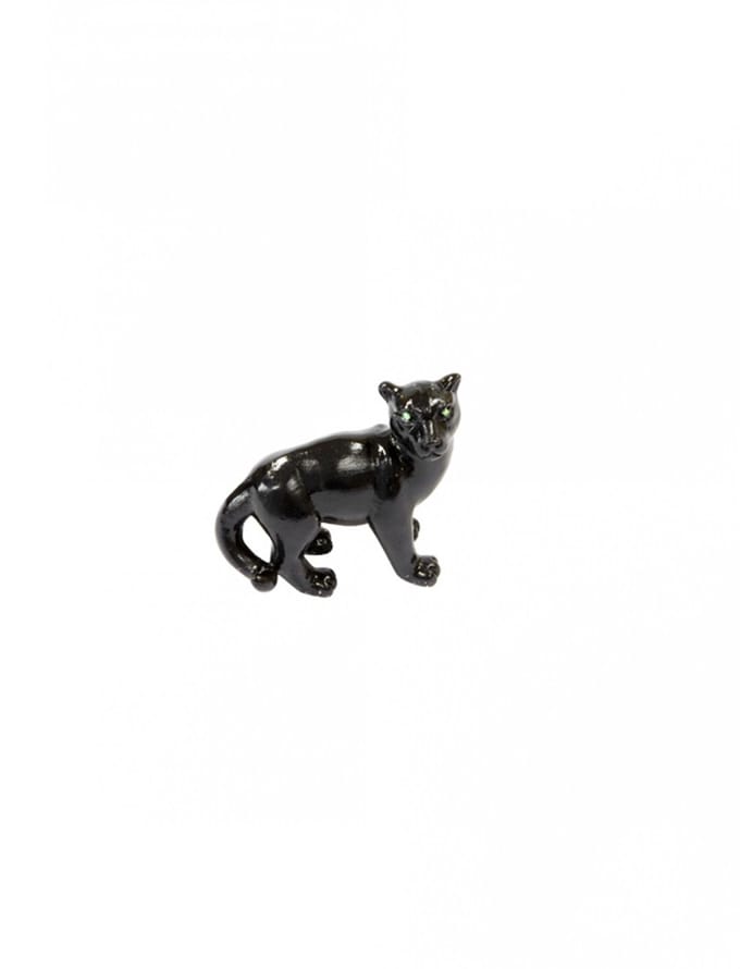 HOBI - Zwarte hars panter 6 cm jungle thema feestdecoratie