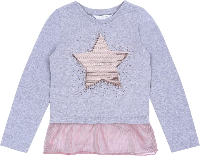 Grijze blouse met ruches