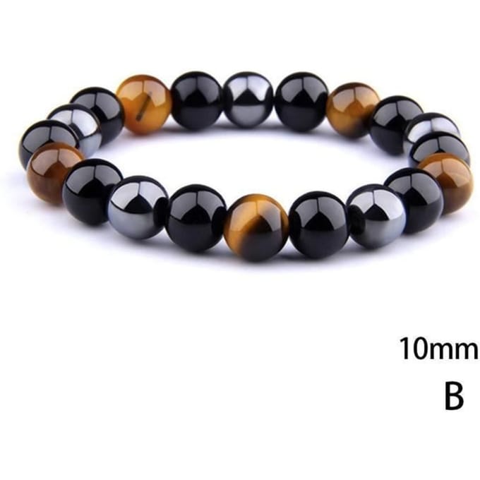 Armband - Hematiet - Zwart - 10mm - Natuursteen - Elastisch zwart
