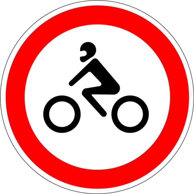 Geslotenverklaring motorfietsen sticker, C11 100 mm