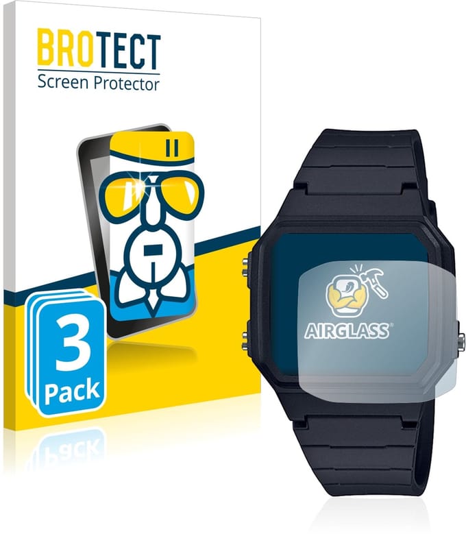 Screenprotector 3 Stuks voor Casio Unisex A168WA-1YES Beschermglas transparant