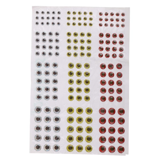 183 stuks gemengde maat 3/4/5/6mm viskunstaasogen voor vliegbinden jigs knutselpoppen white