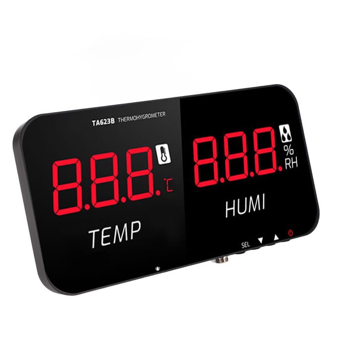 Industriële Temperatuur- en Vochtigheidsmeter 13 Inch LED Display Kas Hygrometer Thermometer black