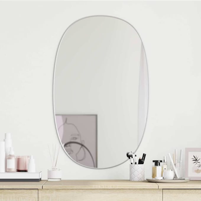 vidaXL - Wandspiegel - 80x50 - cm - zilverkleurig