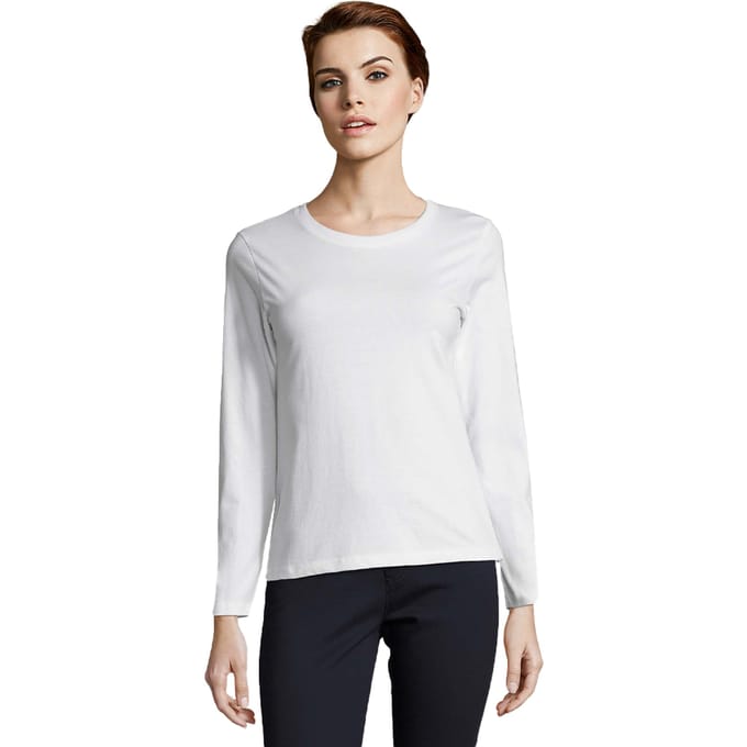 SOLS Dames/Dames Imperial T-shirt met lange mouwen (Wit)