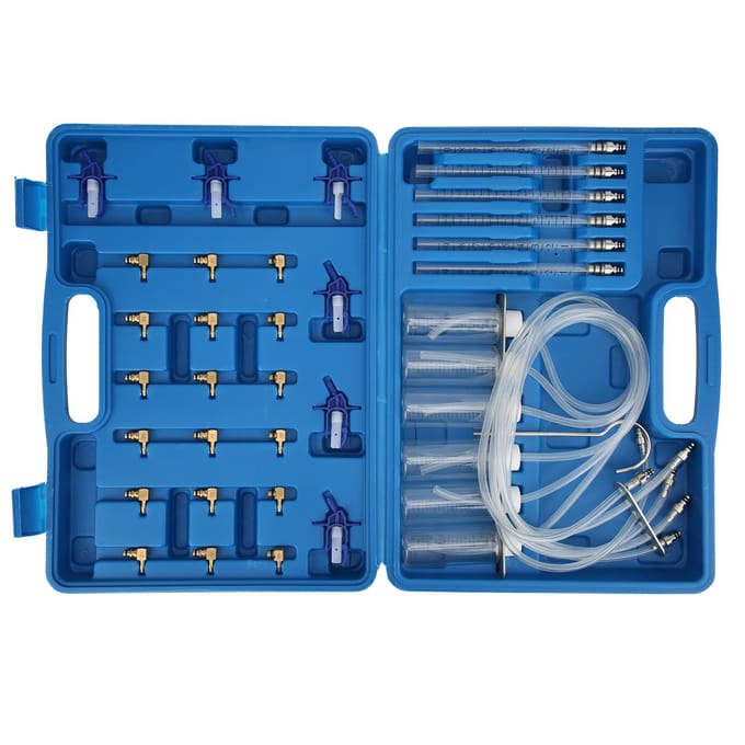 Diesel Flow Meter Adapter Set 6 Cilinder Injector Detector Common Rail Lek Test Kit blue