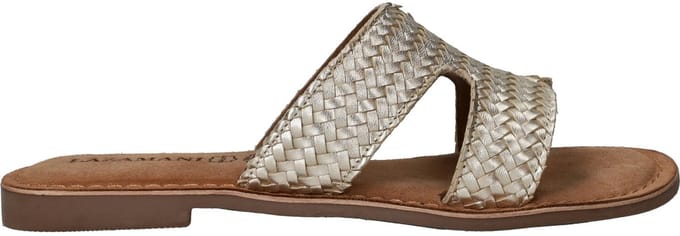 Lazamani Puck Woven Slippers - Dames - Goud - Maat:36
