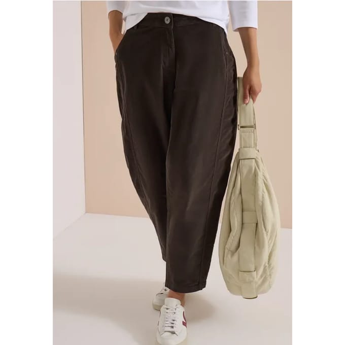 Mid Waist Barrel Leg Hose im Casual Fit