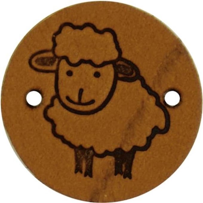 Durable Leren Label met Schaapopdruk – 2 cm – Set van 2 Stuks