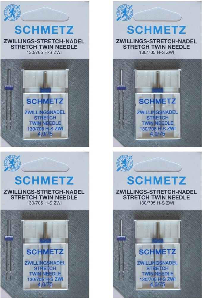 Schmetz machinenaalden tweelingnaald Stretch 4,0-75 universeel, 4 kaarten