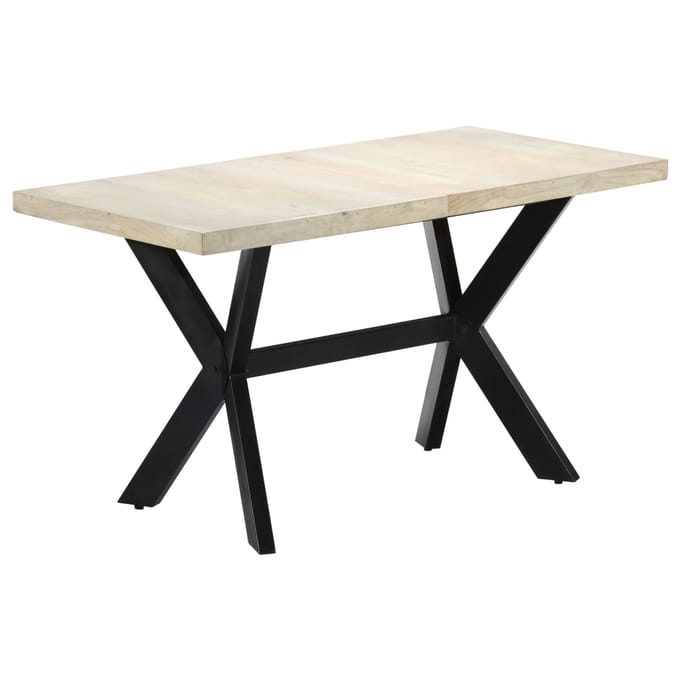 vidaXL - Eettafel - 140x70x75 - cm - massief - gebleekt - mangohout