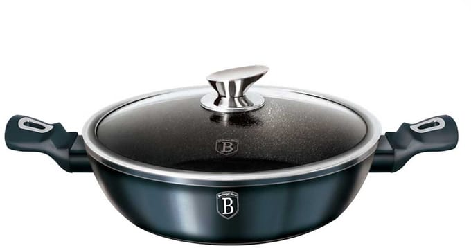 Berlinger Haus Aquamarine Line - Granieten Kookpan - 28cm - Soft-Touch Handvat - Turbo Induction