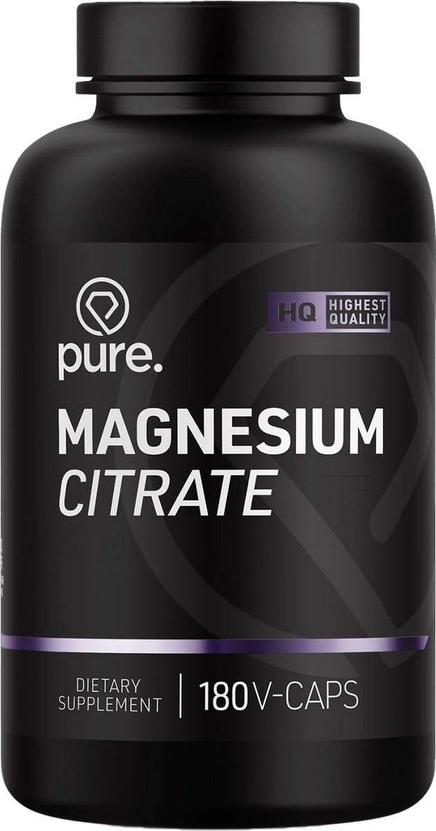 Pure. Magnesium Citraat - 180 v-caps - mineralen - sport capsules