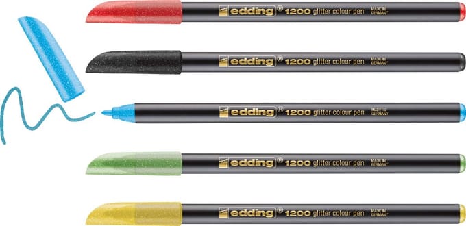 Fineliner edding 1200 f 5st glitter assorti | 6 stuks