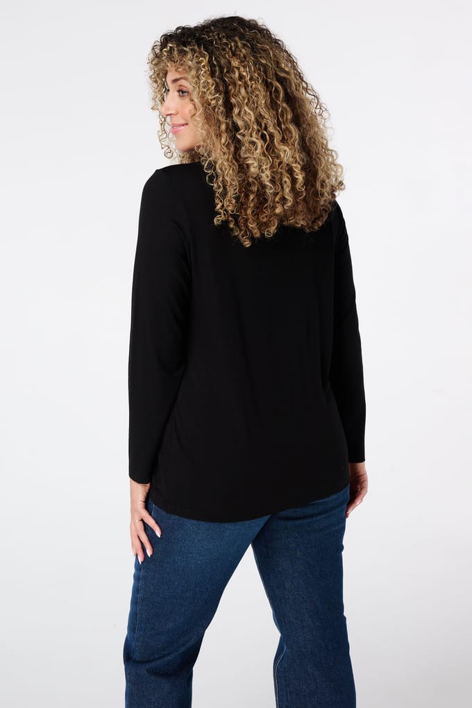MS Mode Top Top met lange mouwen en v-hals