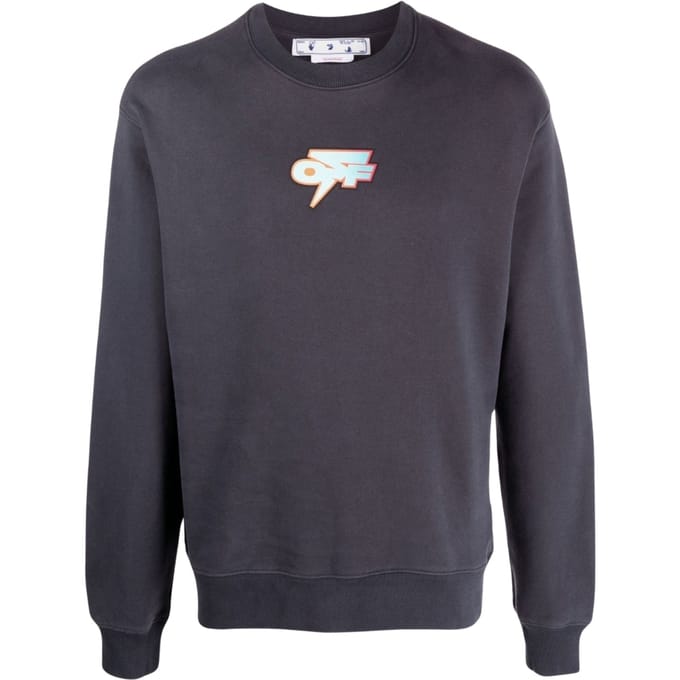 Gebroken wit Thunder Skate Fit marineblauw sweatshirt met ronde hals