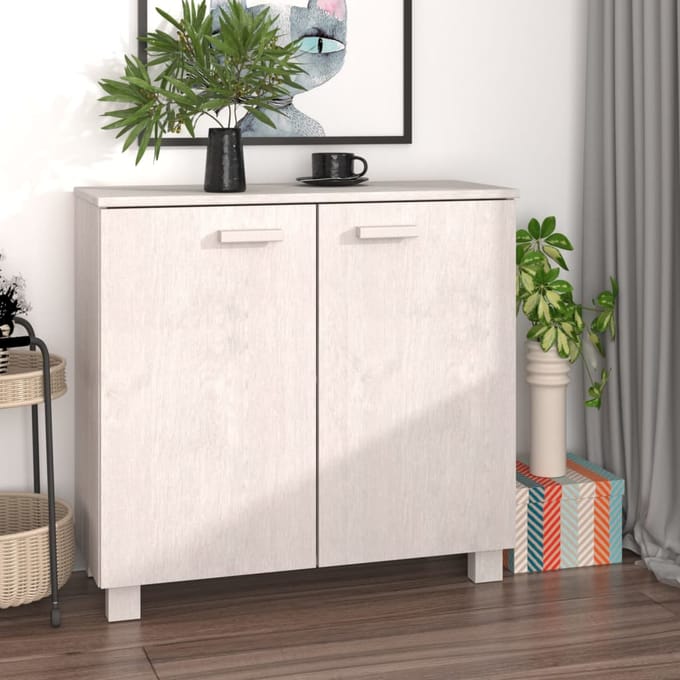 vidaXL - Dressoir - HAMAR - 85x35x80 - cm - massief - grenenhout - wit