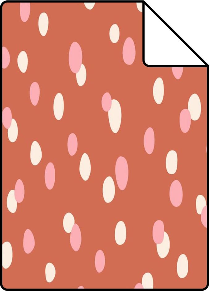 Proefstaal ESTAhome behang stippen oranje - 26.5 x 21 cm - 131875-S