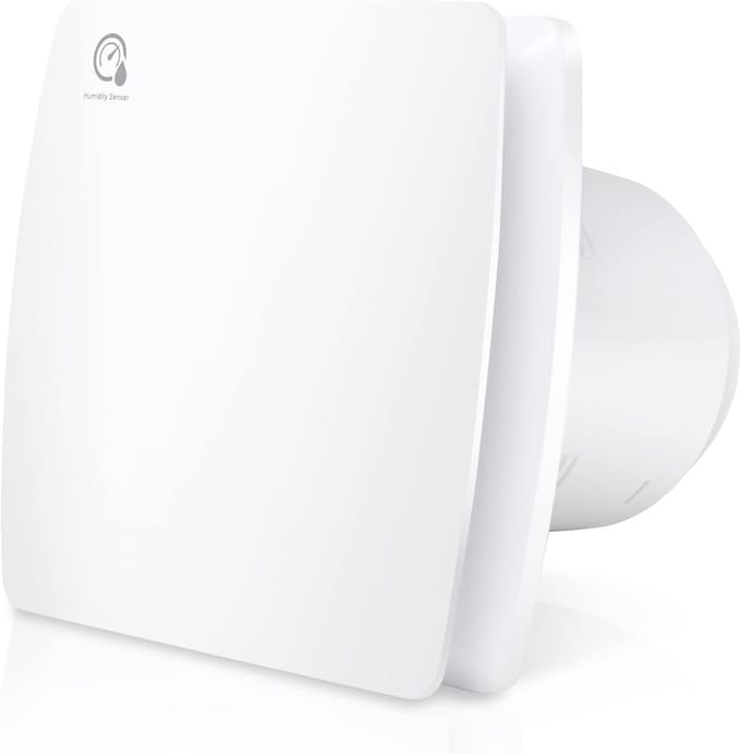 Badkamerventilator - Afzuigventilator - Vochtregulatie - Met vochtsensor - Ø 100 mm - Wit