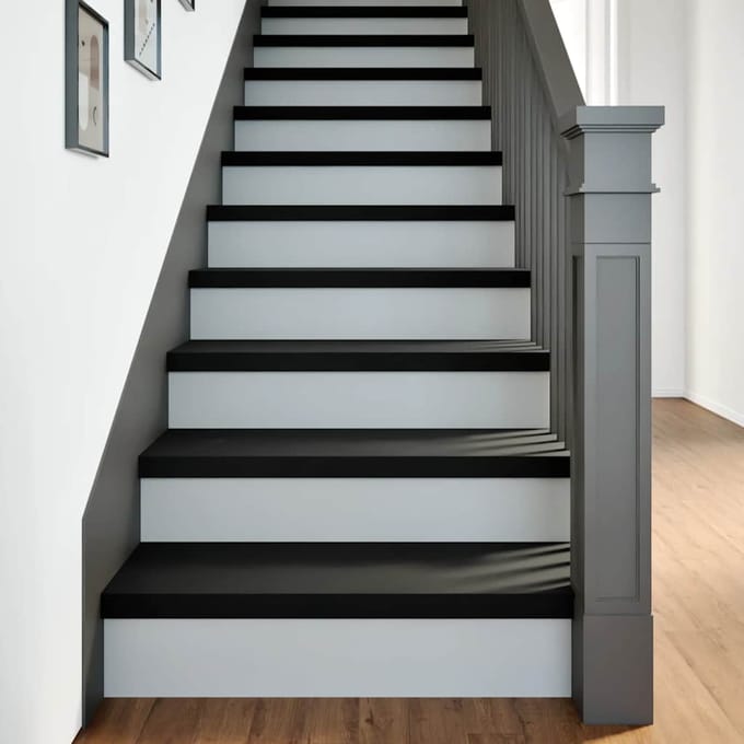 vidaXL - Traptreden - 2 - st - 70x25x2 - cm - massief - eikenhout - bruin-zwart