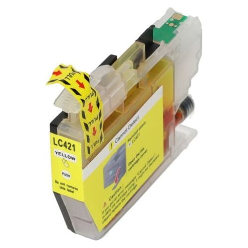 PrintAbout Inktcartridge LC-421Y Geel geschikt voor Brother