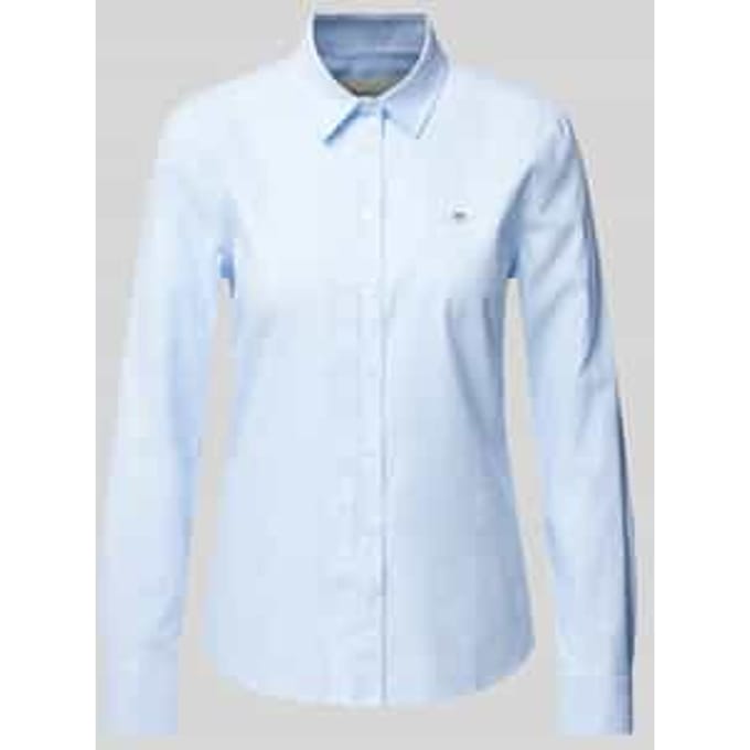 Slim fit overhemdblouse met labelstitching