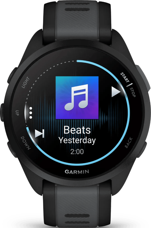Garmin Forerunner 165 Music - Hardloophorloge - 43 mm - Black-Slate Grey