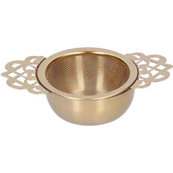 RVS Thee Zeef Losse Blad Thee Infuser Filter Dubbele Oor Keuken Gadget Zilver goud