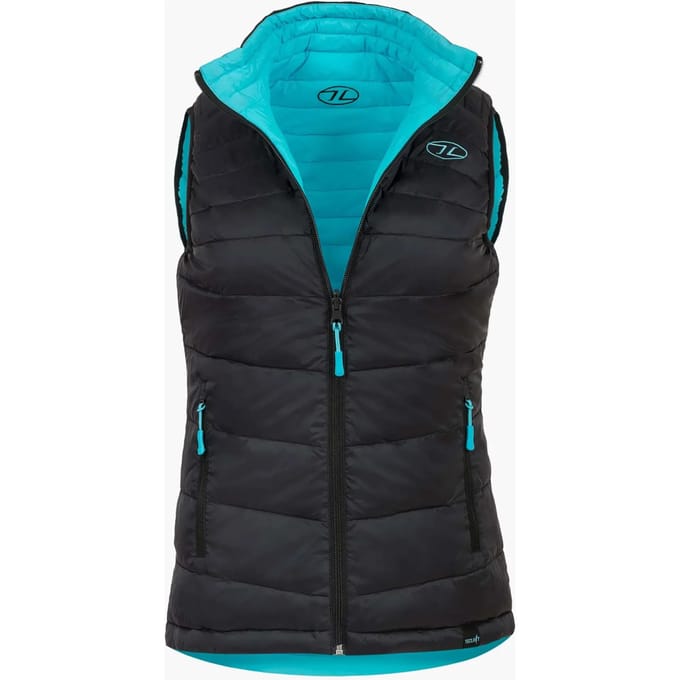 Highlander Bodywarmer Reversible Dames Turquoise/zwart Maat Xs