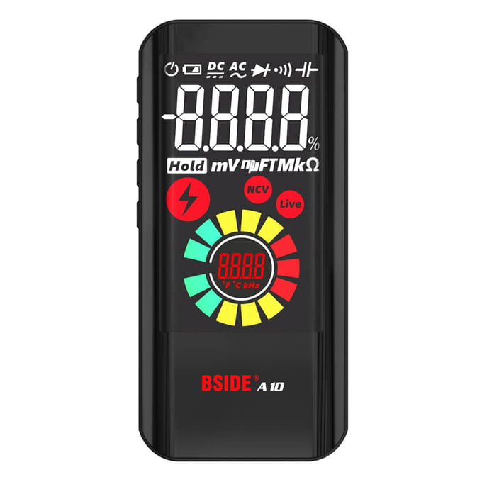 BSIDE A10 Mini multimètre numérique intelligent NCV testeur multifonctionnel voltmètre tension AC/DC noir