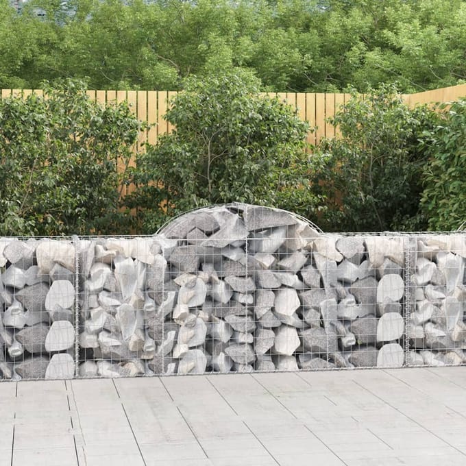vidaXL - Schanskorven - 40 - st - gewelfd - 200x50x80/100 - cm - ijzer