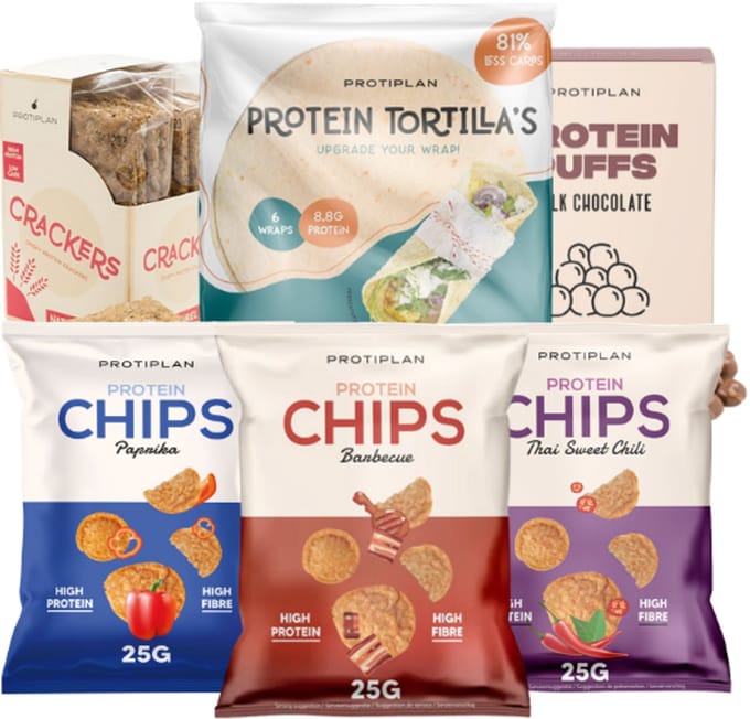 Protiplan | Mix Hartige & Zoete Snacks | Voordeelpakket | 6 stuks