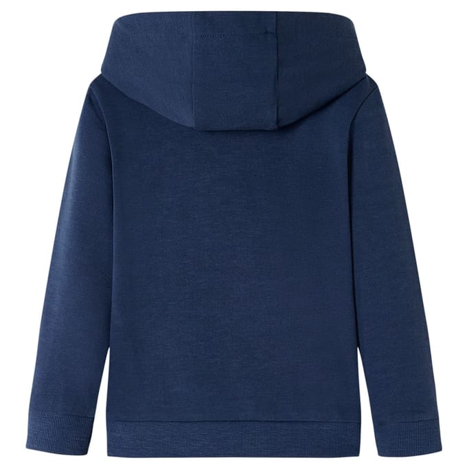 vidaXL - Kindertrui - met - capuchon - 140 - gemêleerd - marineblauw - en - oranje
