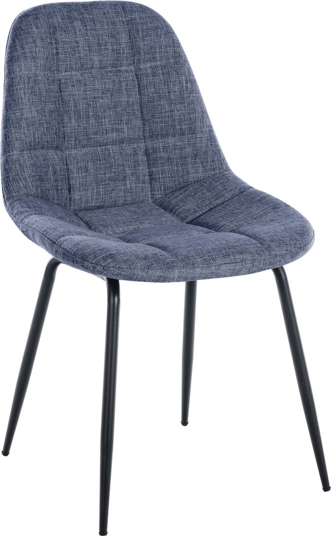 CLP Tom Eetkamerstoel - Zonder armleuning - Fauteuil - blauw Stof