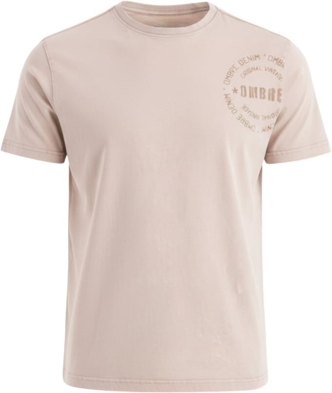 OMBRE T-shirt - Regular Fit - Katoen - Korte Mouw Beige S