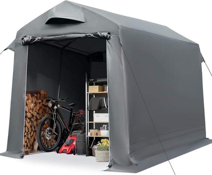 GTB® Fietsenberging - Fietsenstalling - Fietsenhok - Grijs - ‎230cm x 191cm x 225cm