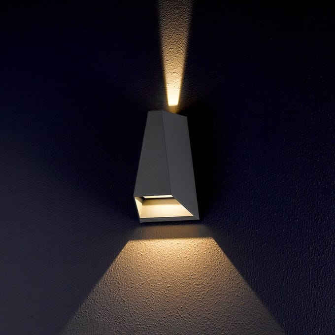 Lucande LED buiten wandlamp Jendrik, hoogte 17 cm, antraciet
