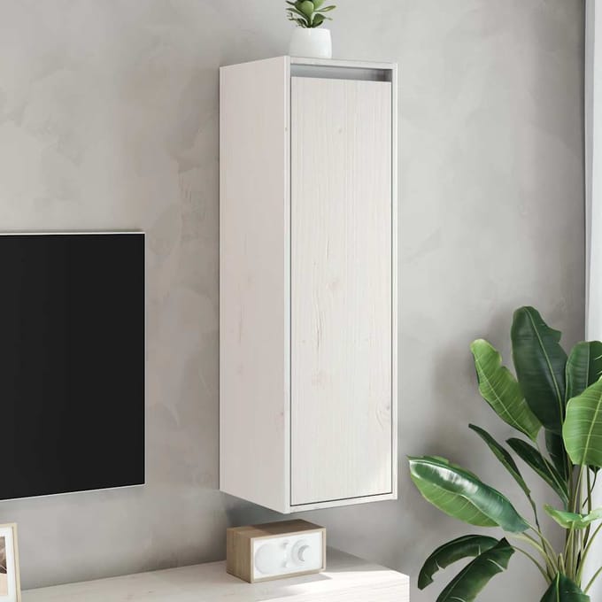 vidaXL - Wandkasten - 2 - st - 30x30x100 - cm - massief - grenenhout - wit