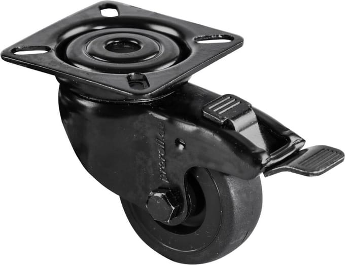 Zwenkwiel met rem Zwart 50 mm | Per Stuk