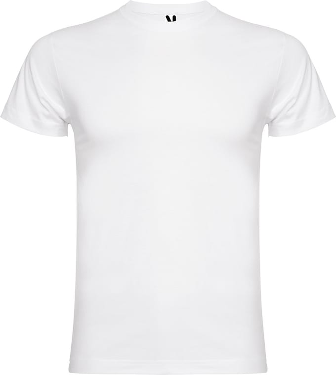 4 Pack Wit t-shirts Roly Braco 180 gram Premium maat S