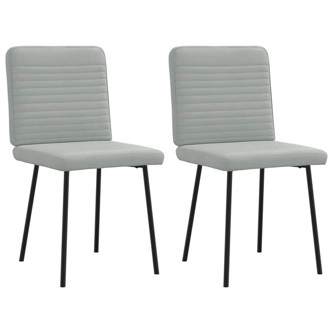 vidaXL - Eetkamerstoelen - 2 - st - fluweel - lichtgrijs