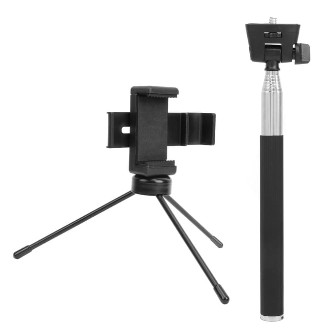 Trépied Professionnel Perche à Selfie Support pour Téléphone Portable Ensemble de Support Compatible avec OSMO Pocket black
